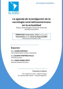 La agenda de investigación de la sociología rural latinoamericana en la actualidad